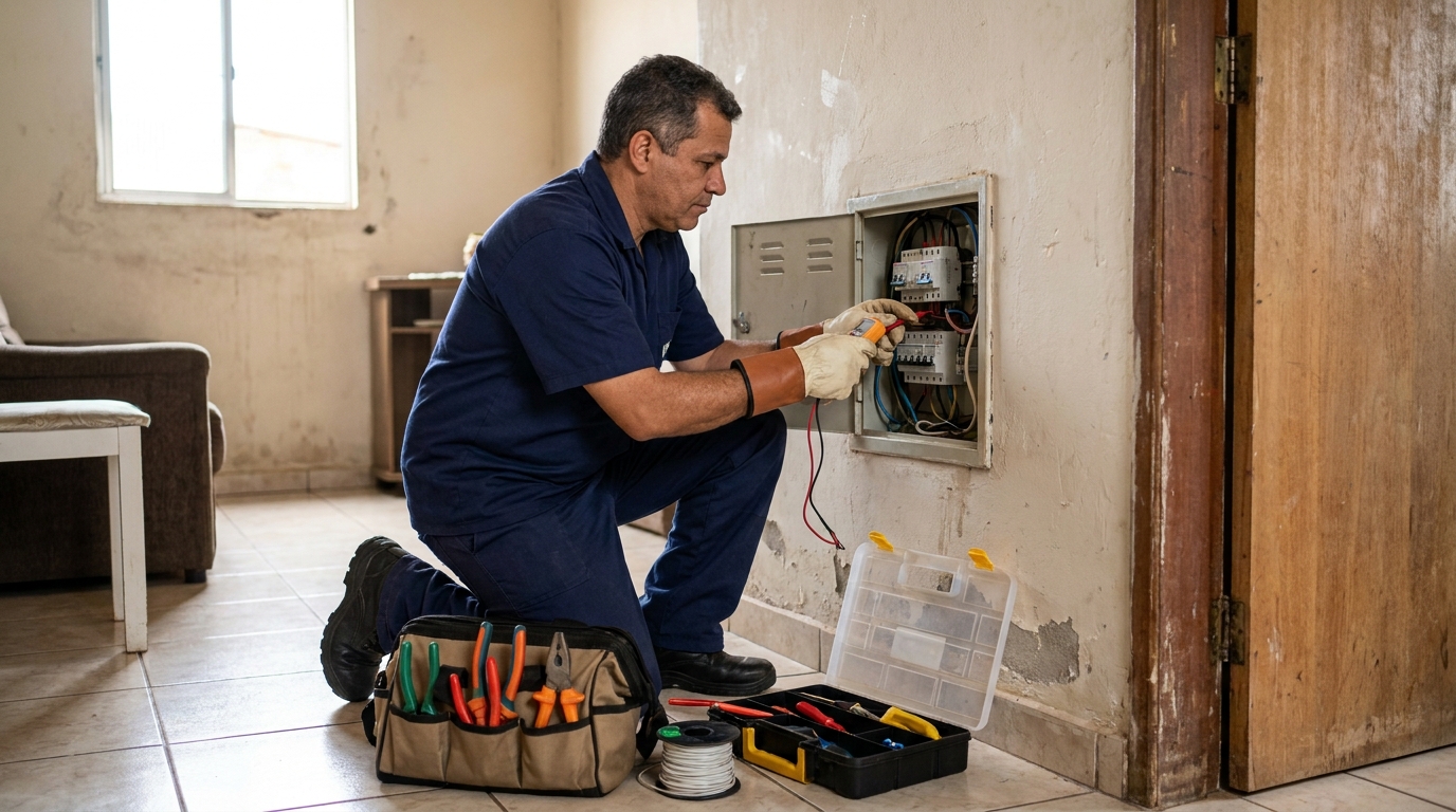 Eletricista com ferramentas em Carapicuíba‑SP
