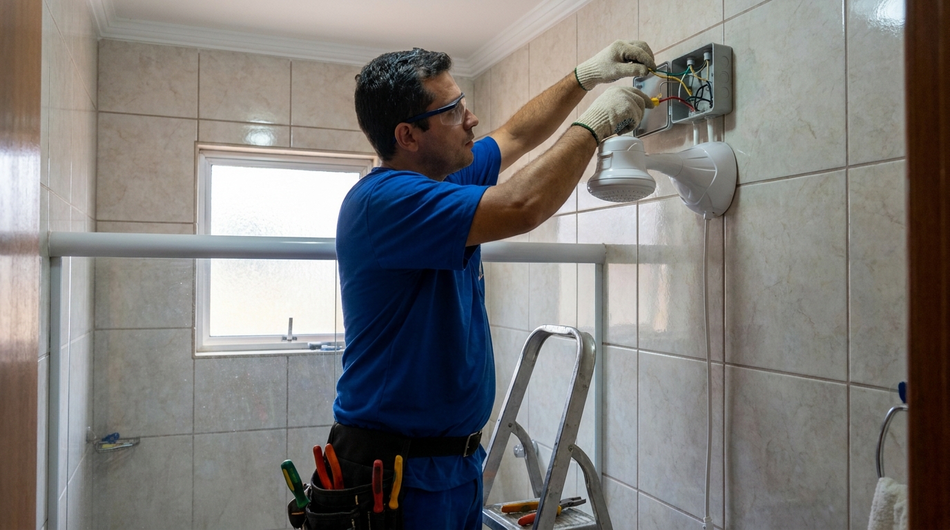 Instalacao de chuveiro eletrico profissional em Carapicuíba‑SP