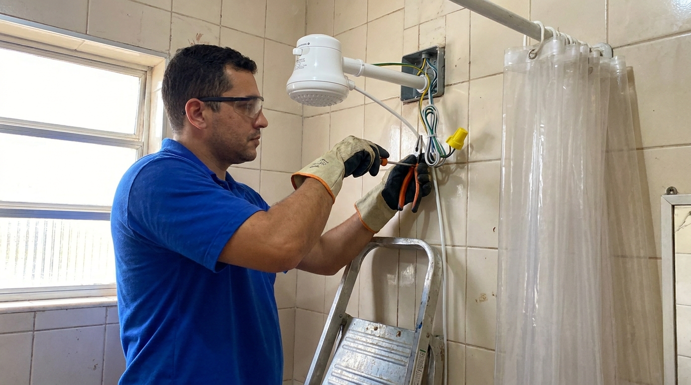 Instalacao de chuveiro eletrico residencial em Carapicuíba‑SP