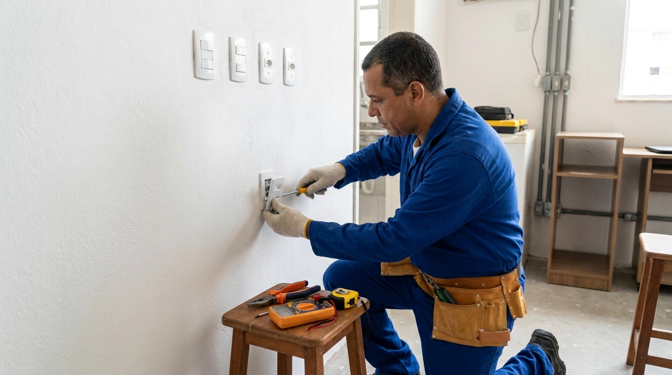 Instalacao de tomada e interruptor profissional em Carapicuíba‑SP